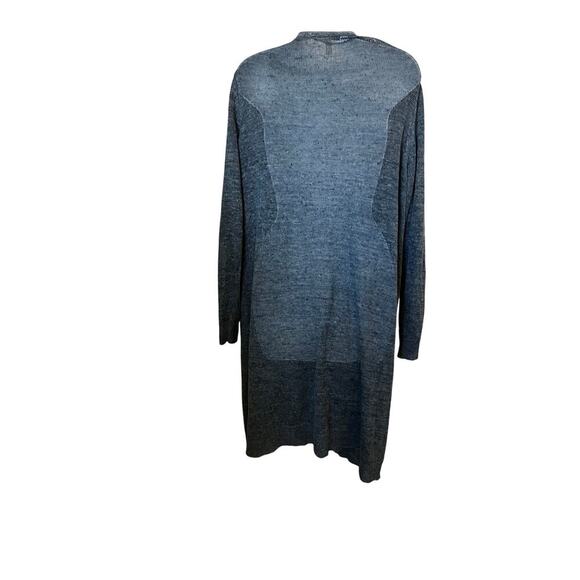 Vtg Eileen Fisher Organic Linen Button Down Cardigan Blue  2X - Picture 2 of 10